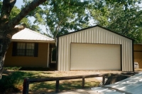 24x30x10, white walls and roof, black trim