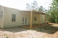 30x60x12, 10\' x30\' lean-to, lightstone walls, white roof and trim